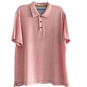 Robert Graham three button pink golf shirt. 2XL
